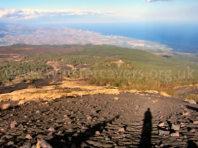 Looking down to the Sicilian Coast from Mount Etna - June 2008