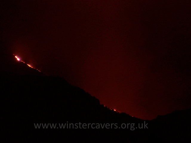 Flank eruption on Mount Etna at night