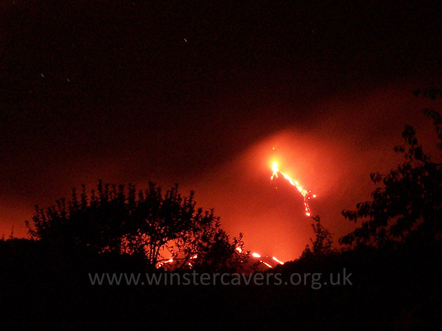 Flank eruption on Mount Etna at night - from Zafferana Etnea