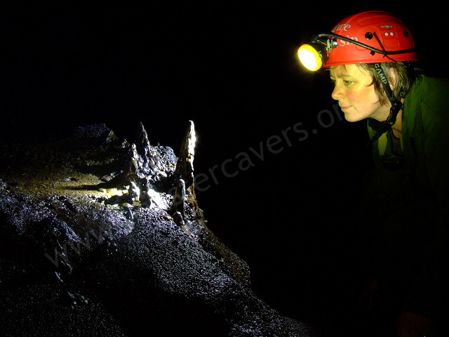 Lava Stalagmites in a Hawaiian lava cave