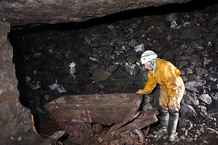 Photo of an ore tub in Carr's level