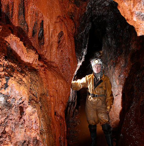 Calcited stope in Rampgill mine, Cumbria