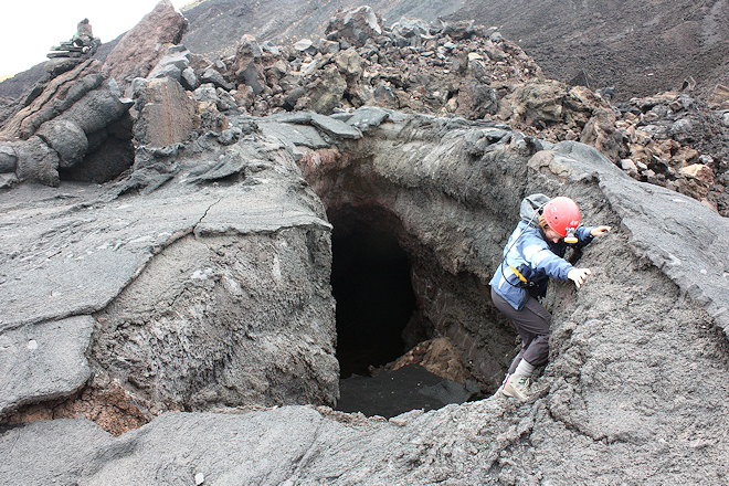 A lava cave near Hotel Corsaro, Rifugio Sapienza, Mount Etna, Sicily