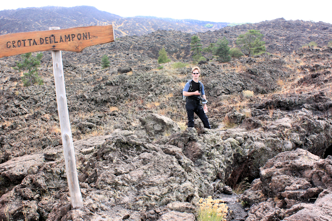 Grotta Dei Lamponi or Raspberry Cave, on the North flank of Sicily's Mount Etna