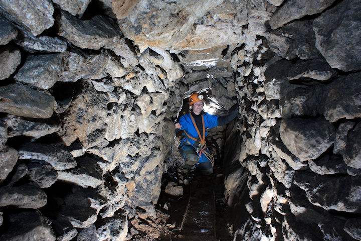 'Old Man' workings in Spar Gells Mine, Wirksworth
