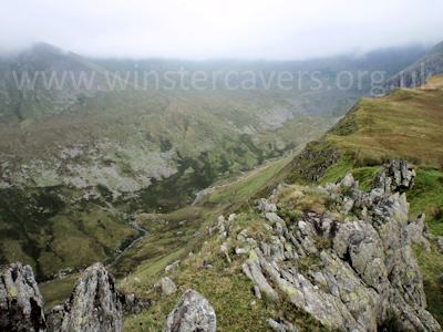 Looking towards Carnedd Llewelyn - the tops of which are in cloud!