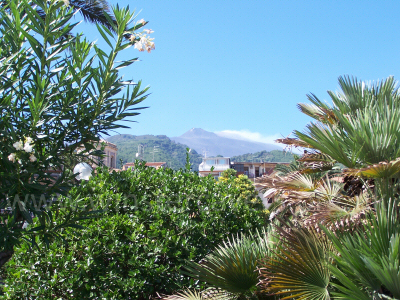 Mount Etna viewed from the Piazza in Zafferana Etnea 