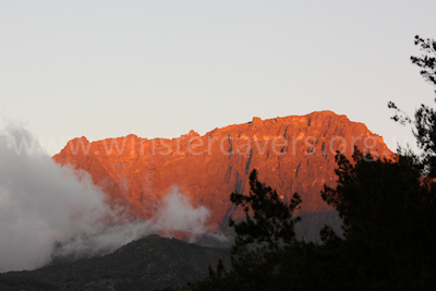 Sunset colours from Roche Plate, Cirque de Mafate, Ile de la Reunion, September 2009