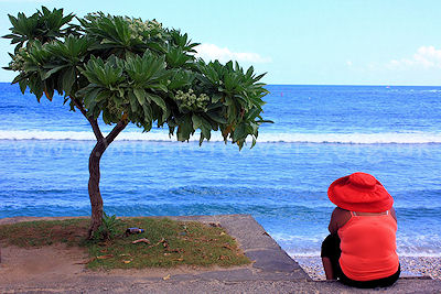 Contemplating the sea views at St. Pierre, Ile de la Reunion, September 2009