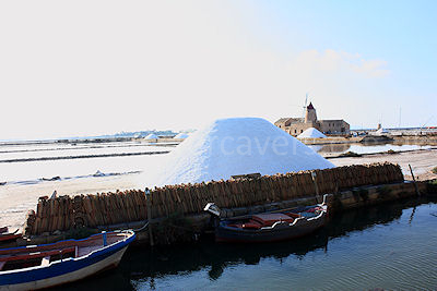 The salt pans by the ferry to Mothia