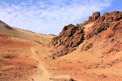 Sendero 27 in the "badlands" in the Las Canadas caldera, Mount Teide, January 2011