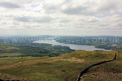 Looking South over Lake Windermere from the summit of Wansfell Pike