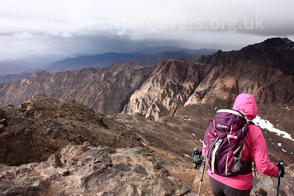 View from the summit of Toubkal, with more weather incoming